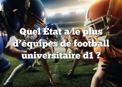 Quel État a le plus d’équipes de football universitaire d1 ?